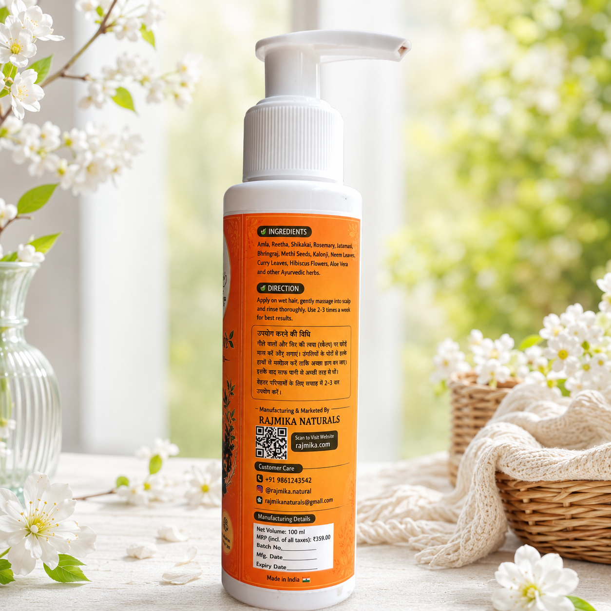 RAJMIKA Herbal Shampoo | Ayurvedic Hair Care for Strong & Healthy Hair
